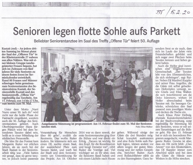 BT 05.02.2020 Vorankündigung Jubiläum Tanztee