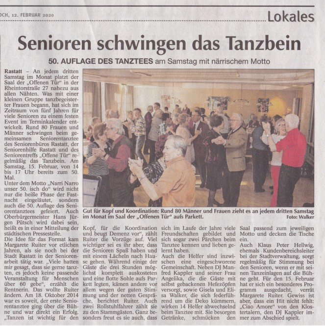 WO 12.02.2020 Vorankündigung Jubiläum Tanztee